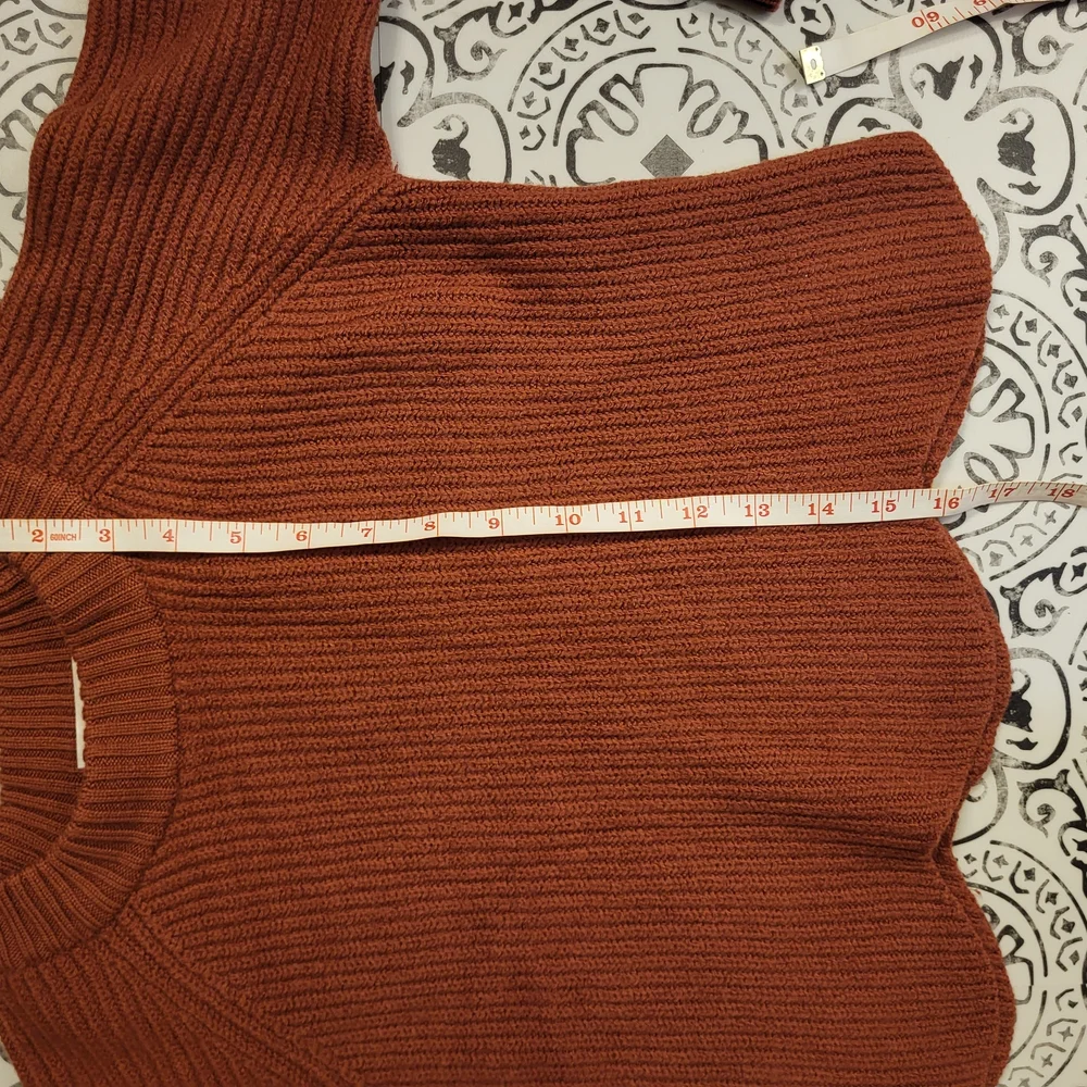 Rust Ribbed Knit Sweater - Picture 4 of 6